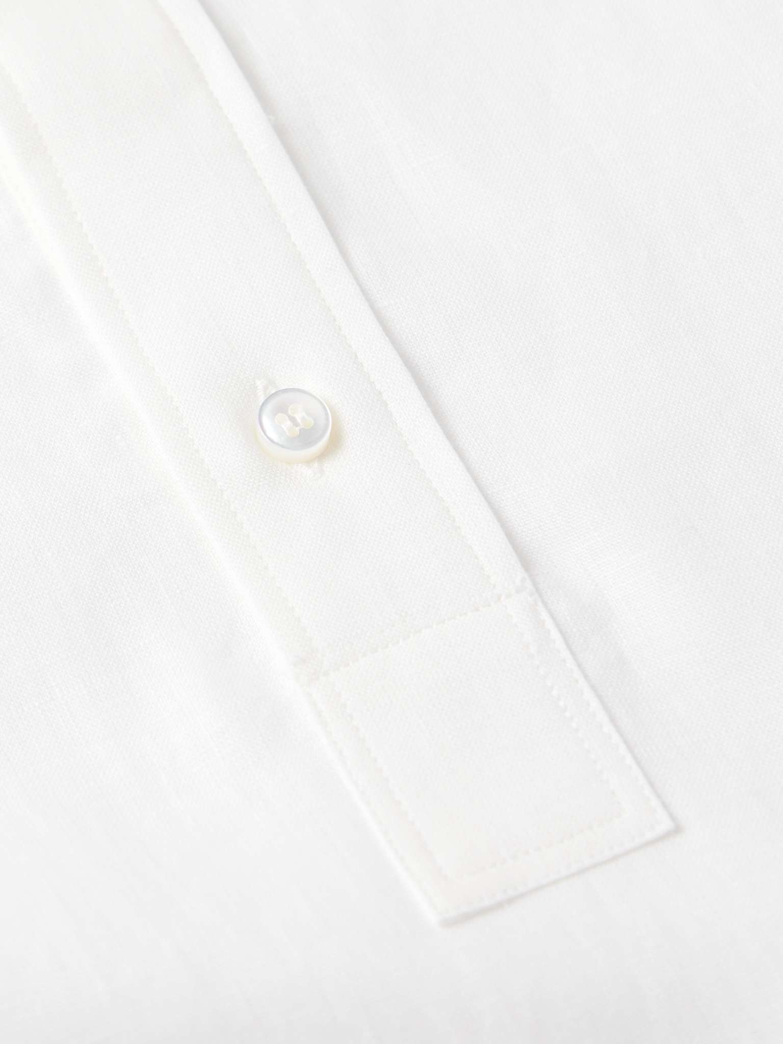 Jeri Grandad-Collar Linen Half-Placket Shirt - 4