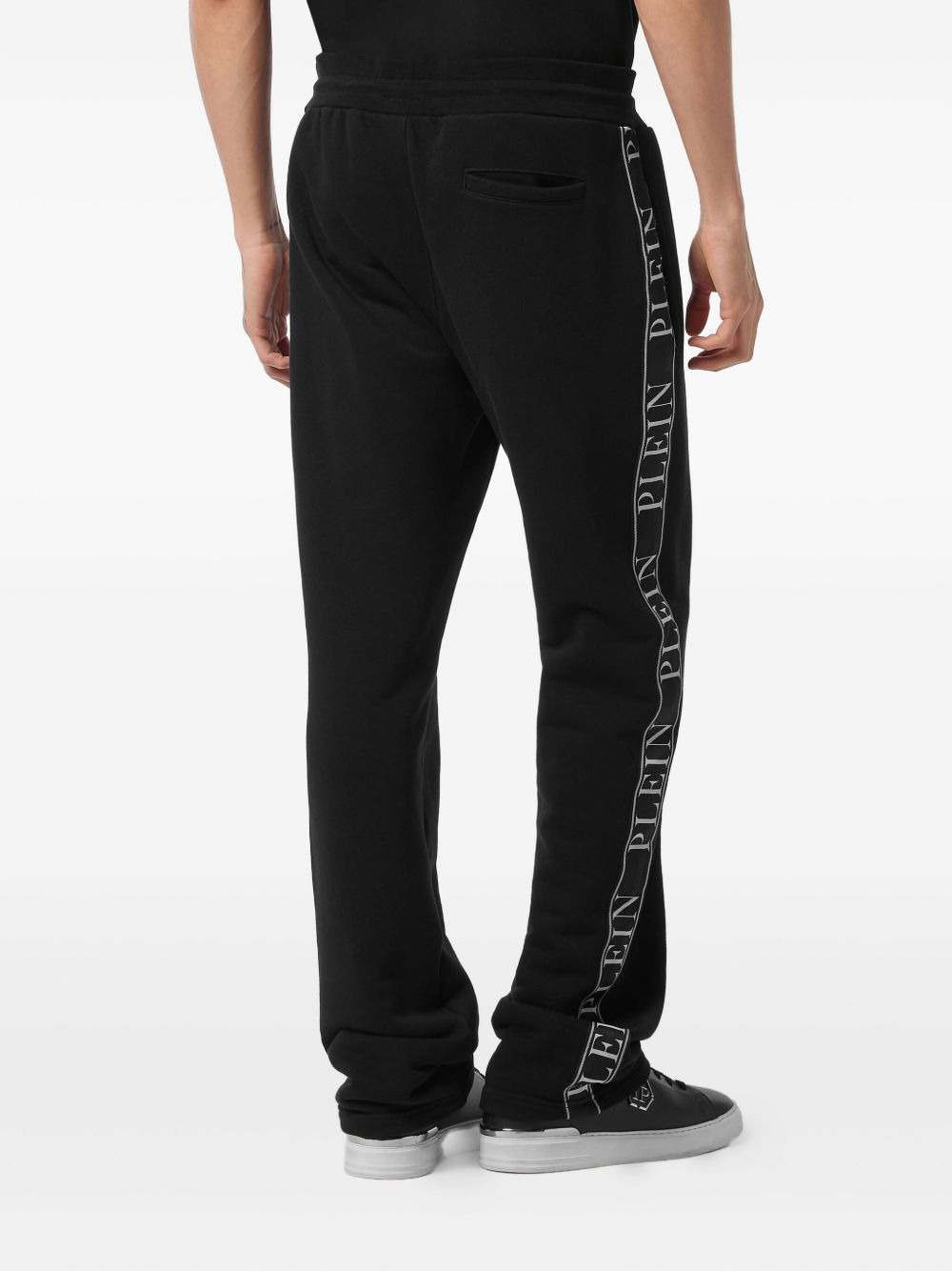 logo-tape fleece track pants - 3