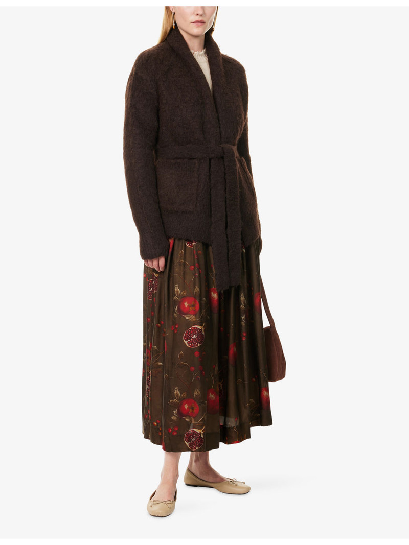 UMA WANG Bushed Belted Stretch-Wool Cardigan outlook