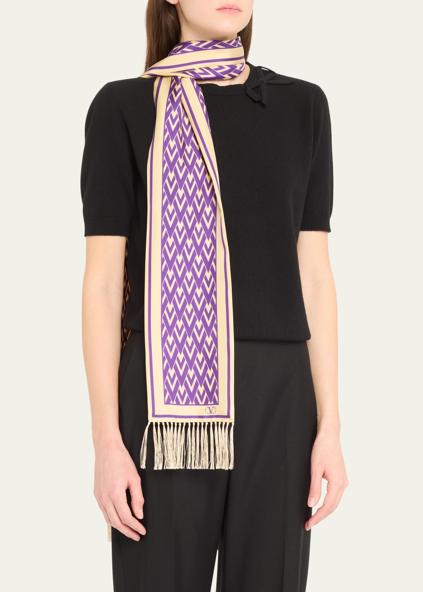 Monogram Fringe-Trim Scarf - 3