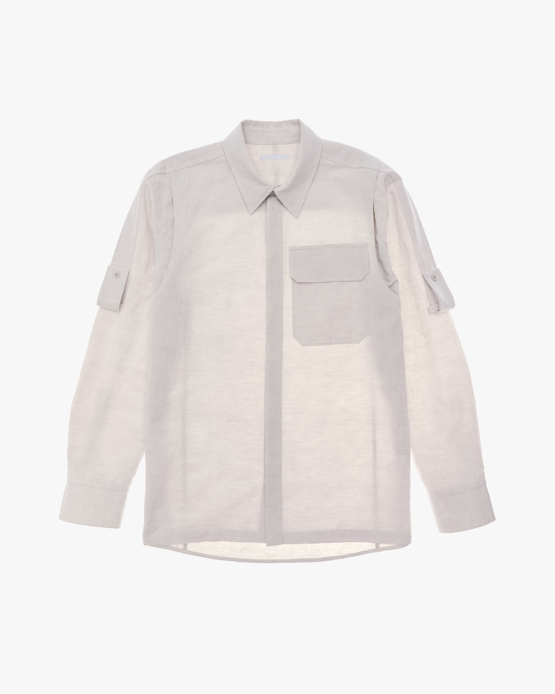 COTTON-LINEN CARGO SHIRT - 1