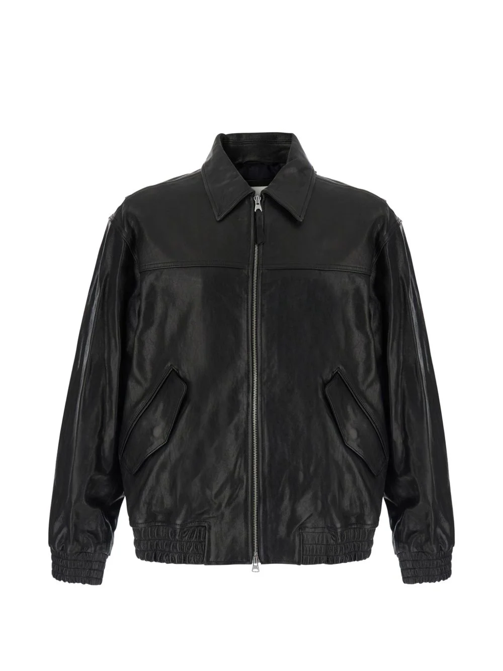 zip-up leather jacket - 1