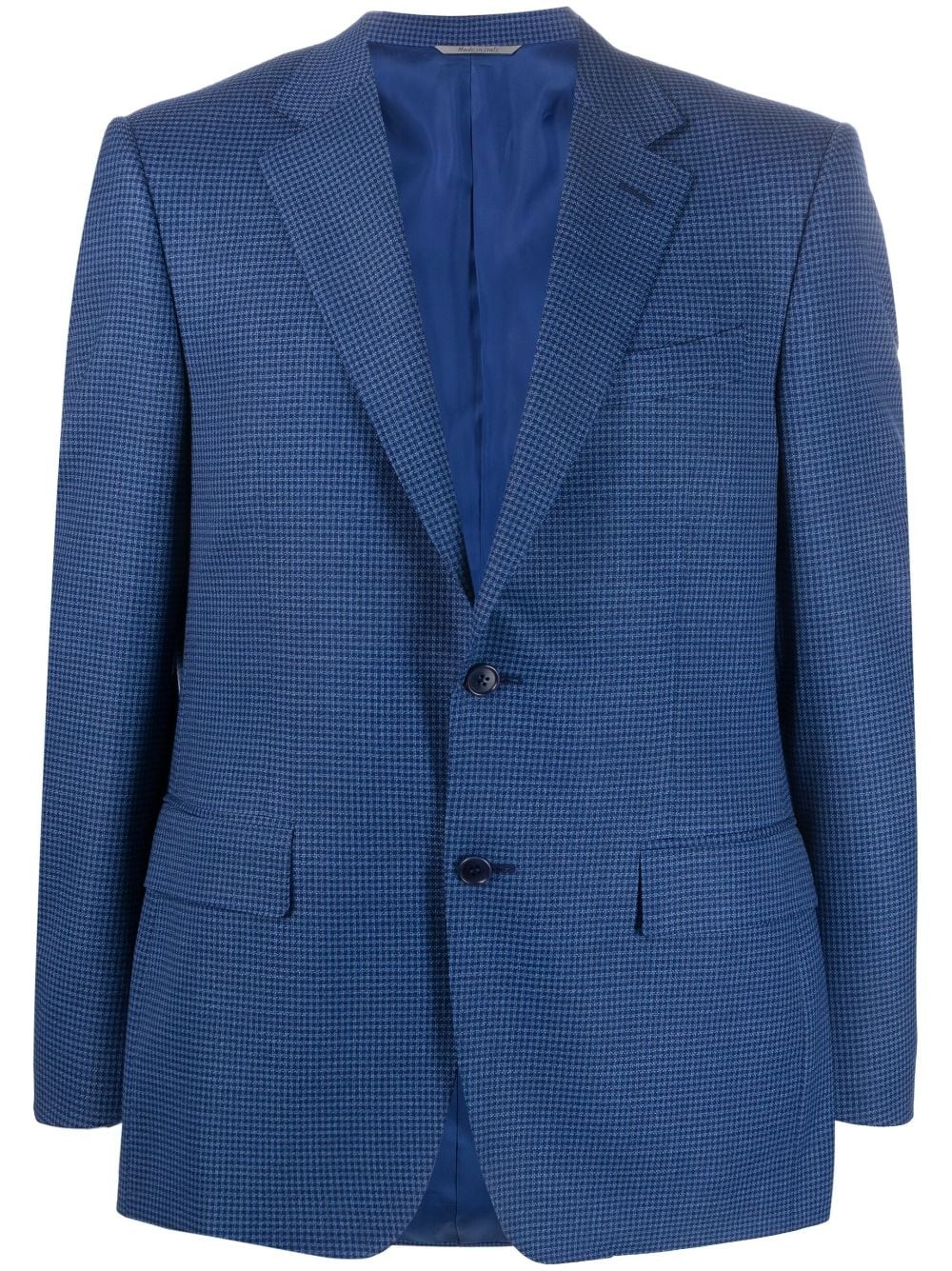 square-knitted single-breasted blazer - 1