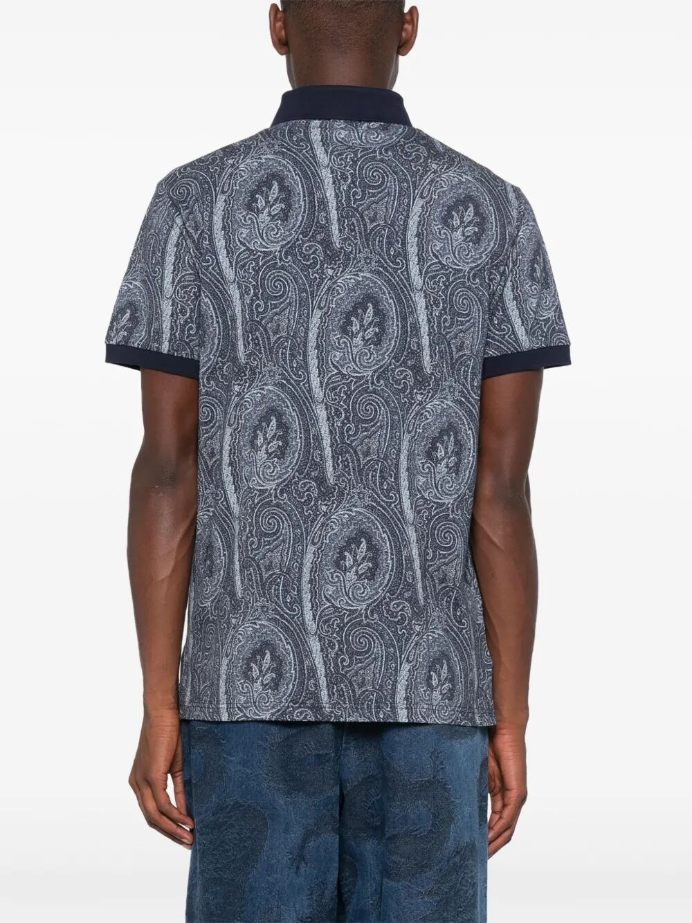 All-Over Foliage Cotton Polo Shirt - 3