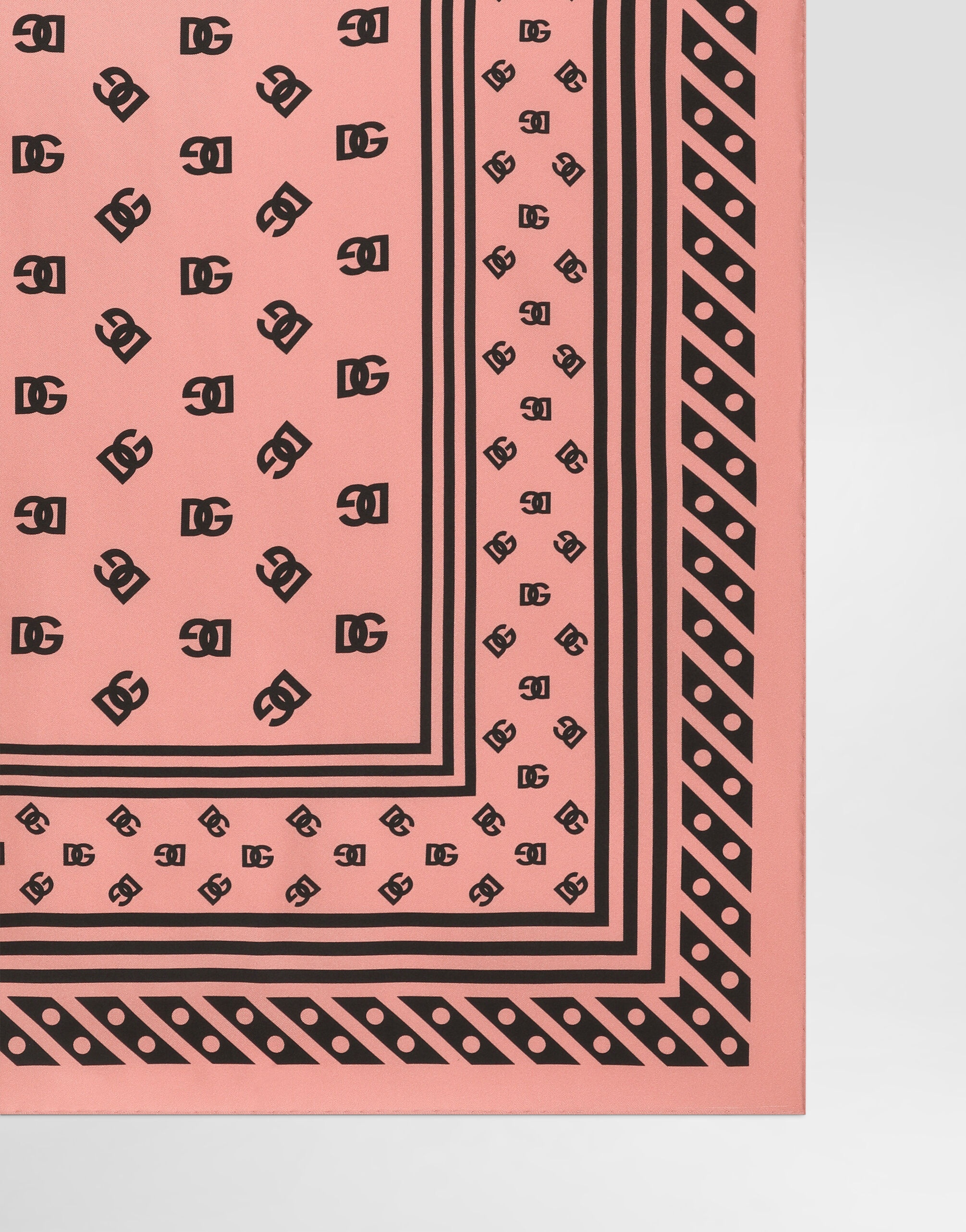 Silk twill foulard with all-over DG logo print (70x70) - 2