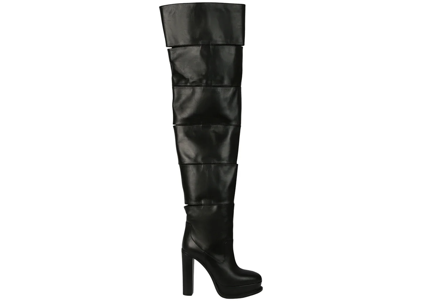 Alexander McQueen Slash Over-The-Knee Boots Black (Women's) - 1