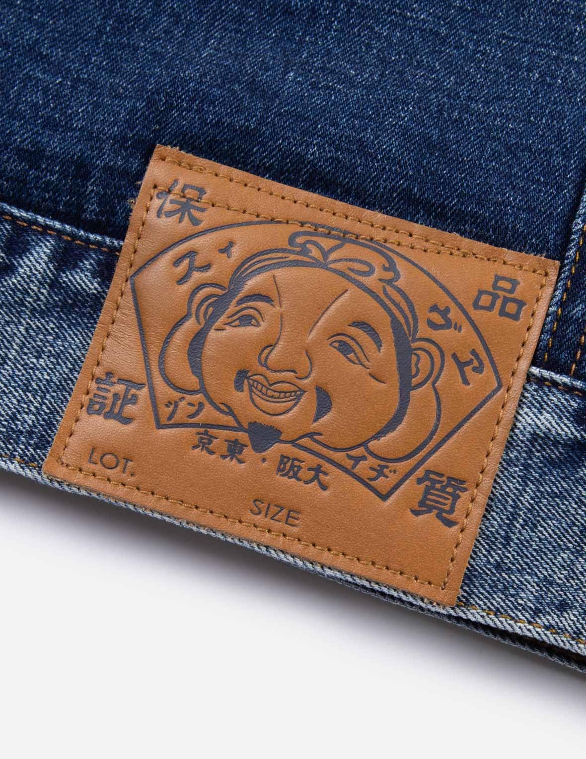 PEEPING GODHEAD AND OIL DRUM PRINT LOOSE FIT SHERPA DENIM JACKET - 13