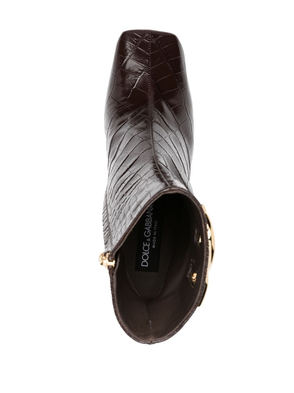90mm logo-plaque leather ankle boots - 4