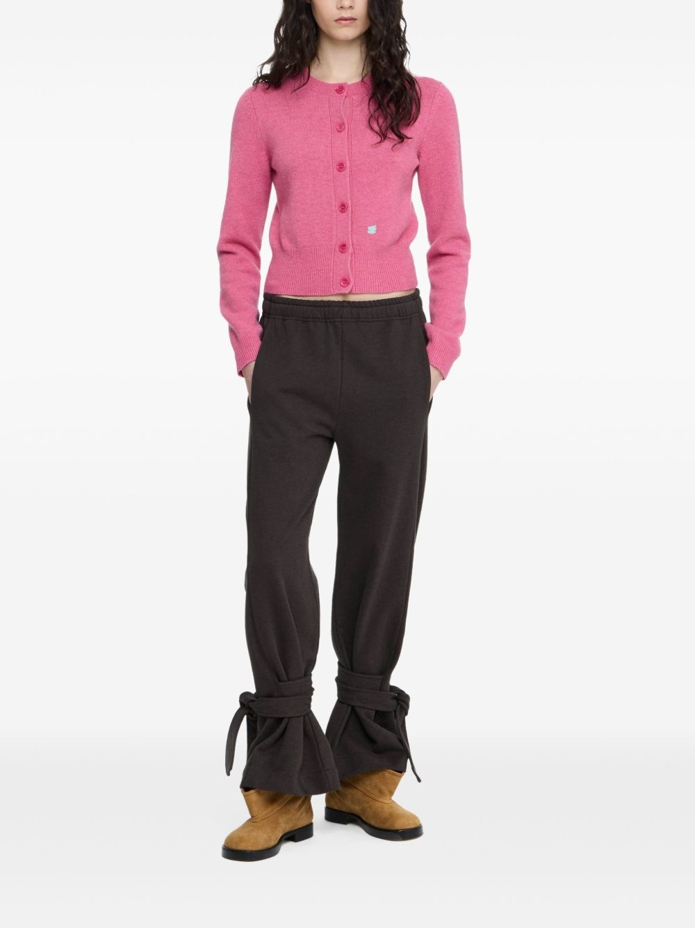 tie-fastening cuffed trousers - 2