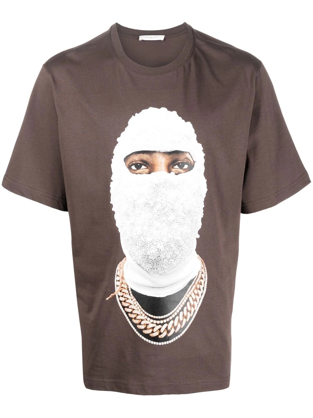 balaclava-print detail T-shirt - 1