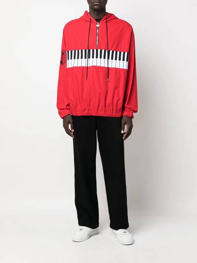 Just Don piano-print half-zip jacket outlook