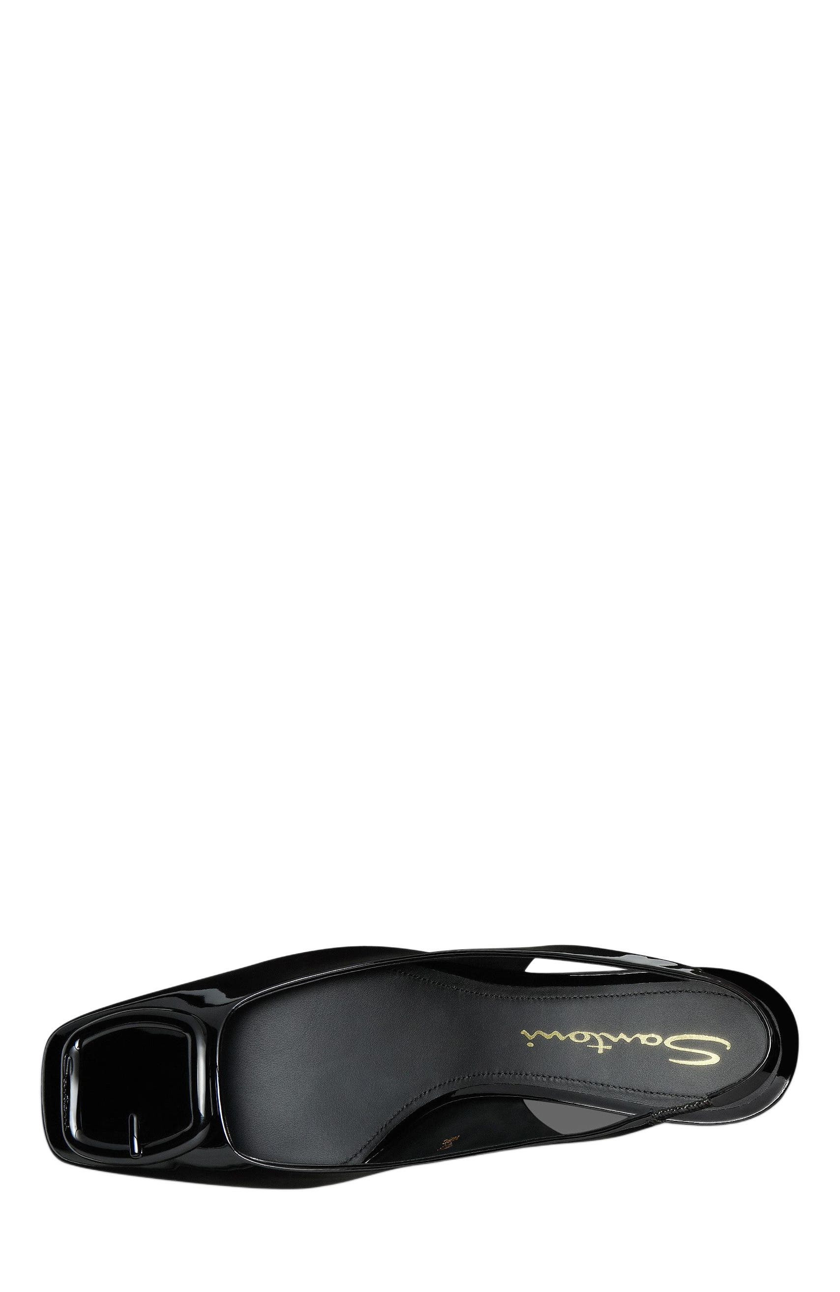 Santoni Women's Lemon Patent Sling Back in Black at Nordstrom - 7