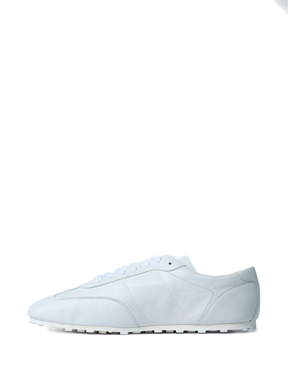 panelled leather sneakers - 4