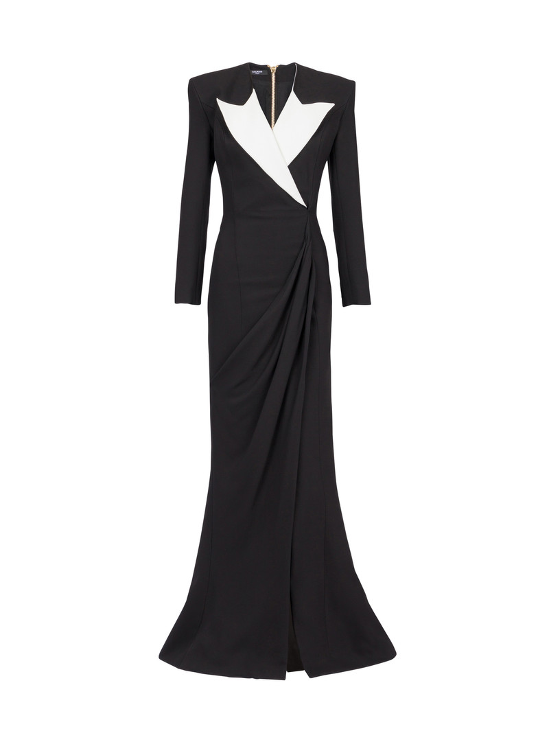 Structured Crepe Long Dress 1