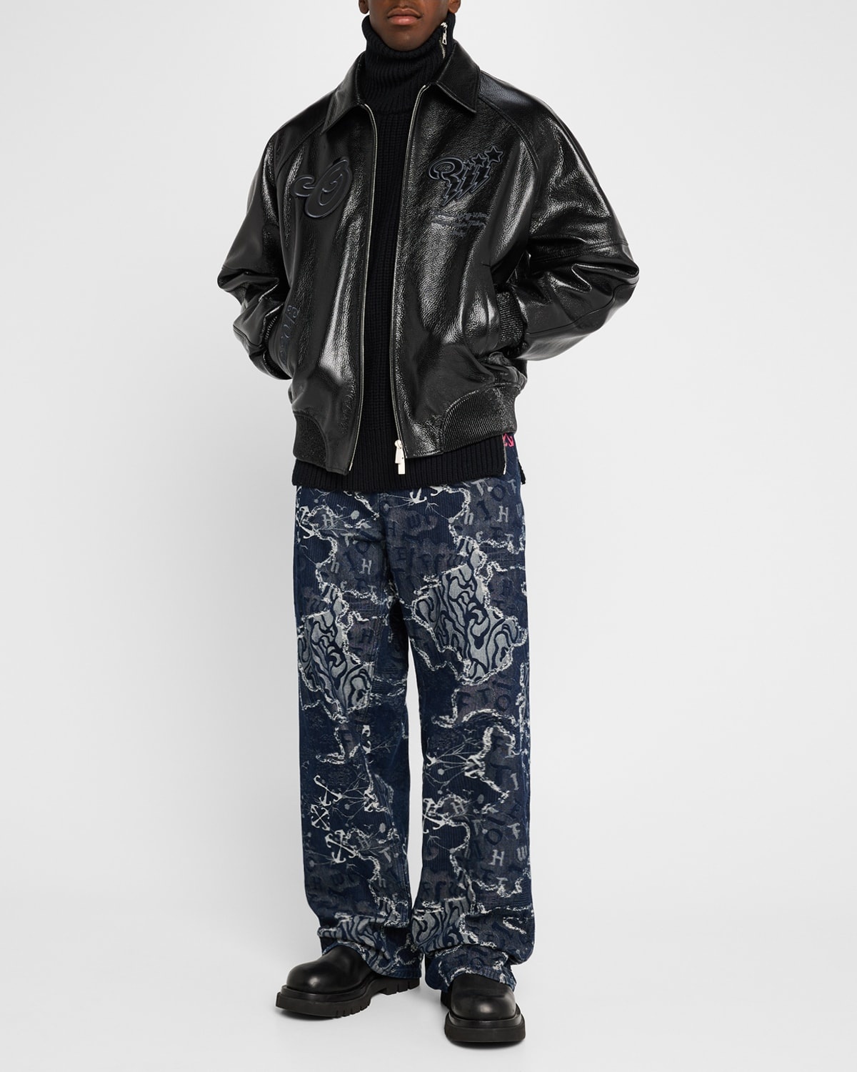 Men's Scorpio Lea Leather Varsity Jacket - 2
