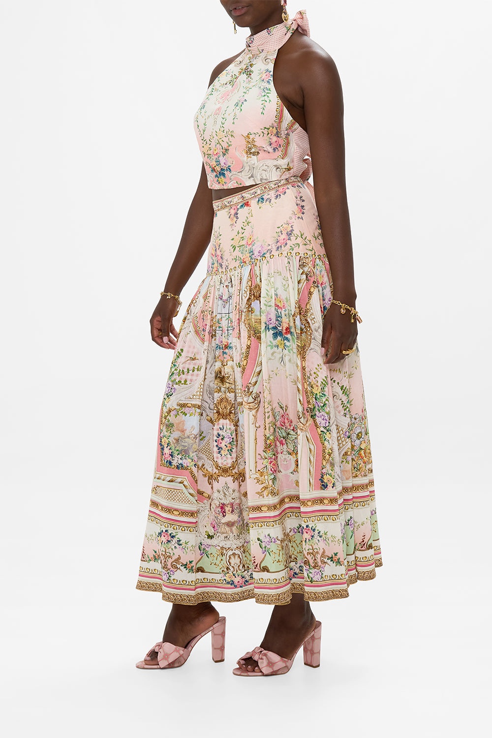 FITTED WAIST GATHERED SKIRT - 4