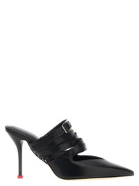 スリッポン ALEXANDER MCQUEEN Strap mules Black  797598WIFD7 Alexander McQueen Strap Mules Pumps Black | wananluxury
