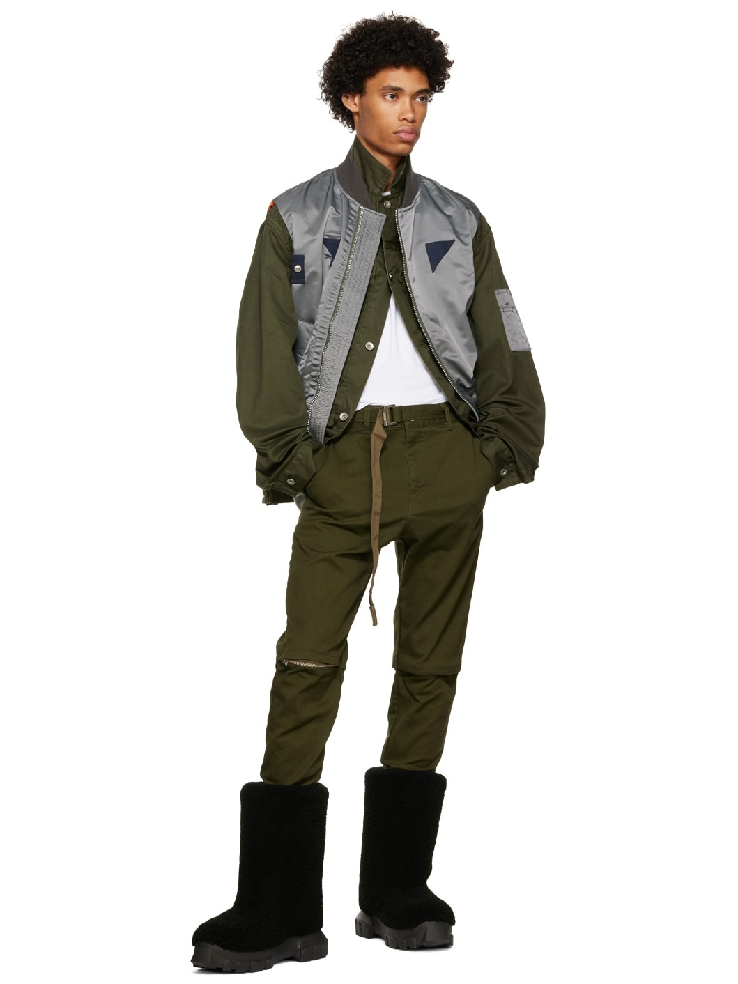 Khaki Zip Jeans - 5