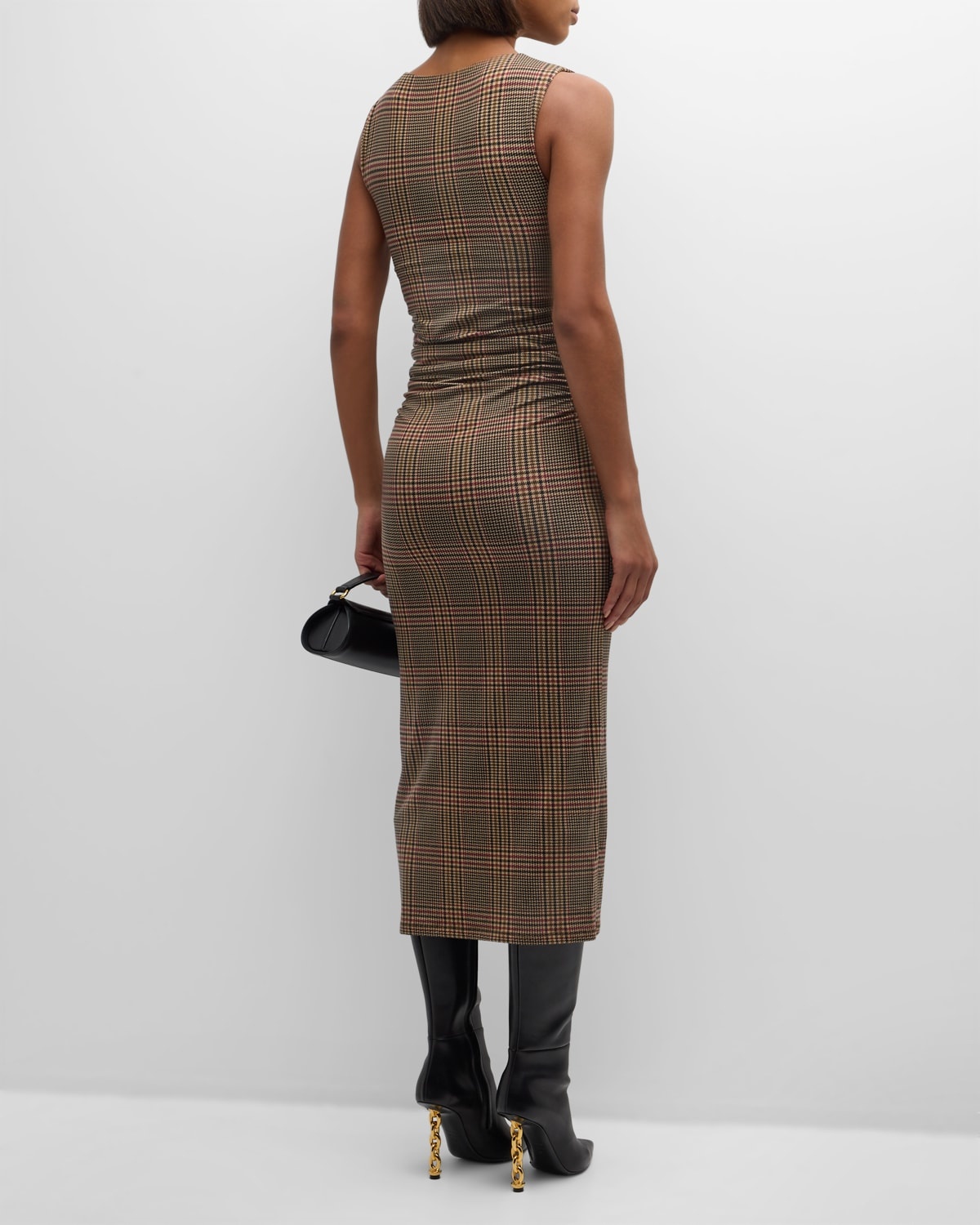 Charissa Plaid Bodycon Midi Dress - 6