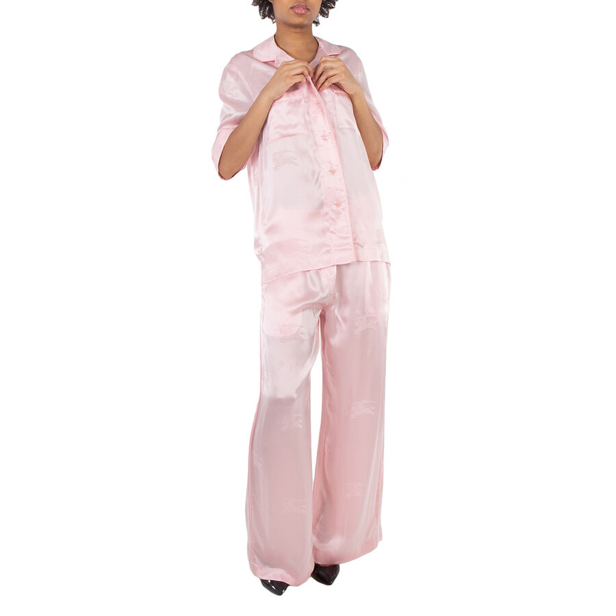 Burberry EKD Wide Leg Silk Jacquard Trousers - 6