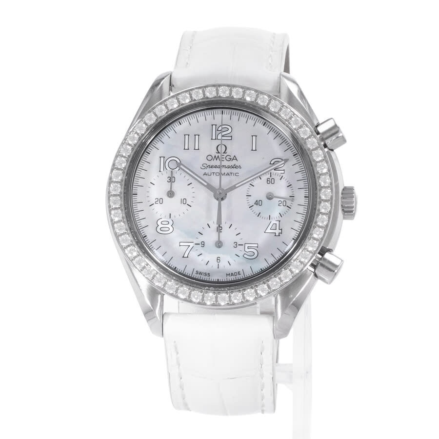 Pre-owned Omega Speedmaster Chronograph Automatic Diamond Ladies Watch 3815.70.36 - 3