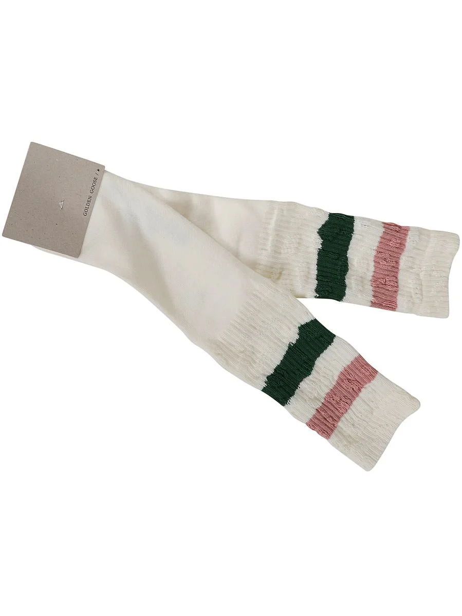 Golden Goose Socks High Rib Stripes Ripped Accessories - 1