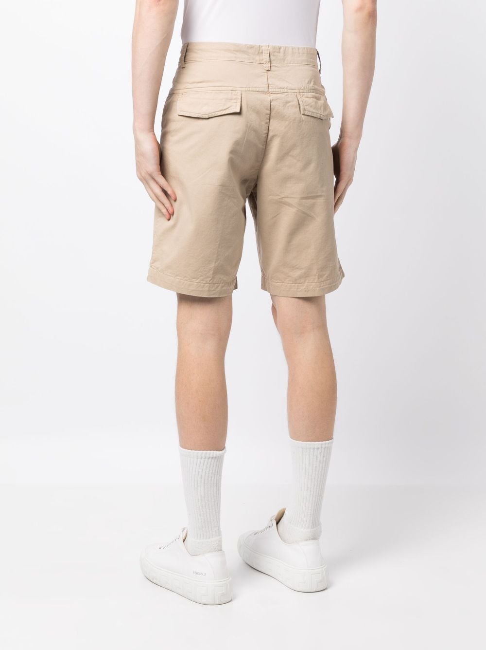 straight-leg cotton shorts - 4