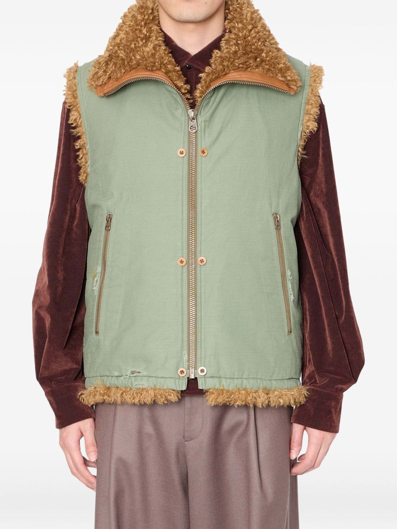 dragon-embroidered shearling gilet 1