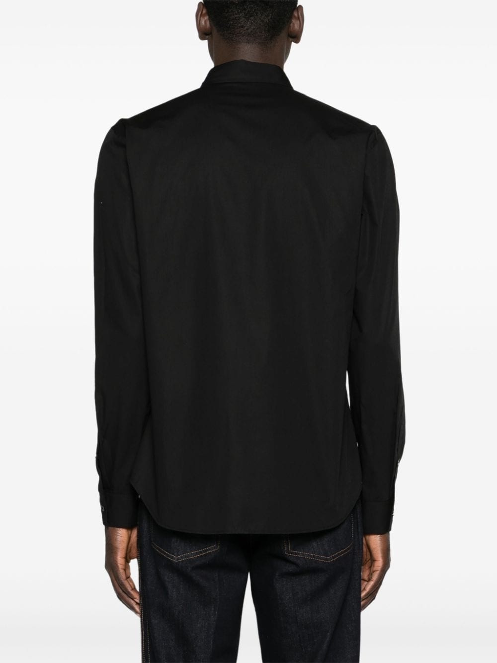 logo-embroidered cotton shirt - 4
