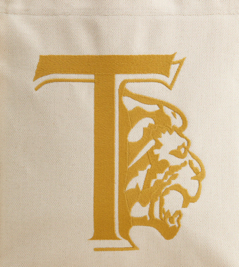 TOTE SHOPPING BAG IN CANVAS MEDIUM - BROWN, BEIGE 5