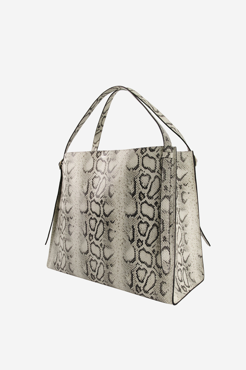 Snake Print Belt Tote Bag 3
