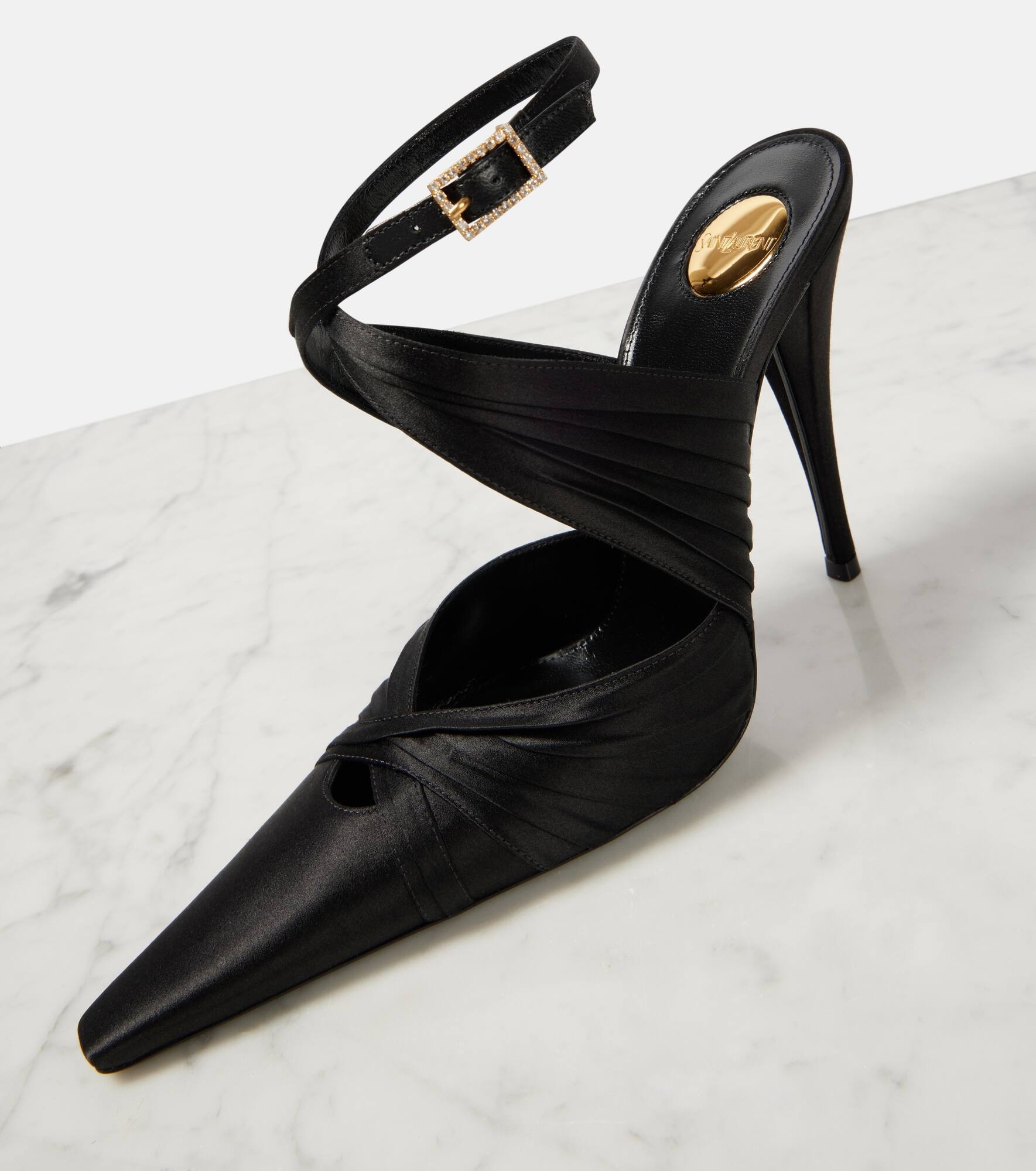 110 satin slingback pumps - 5