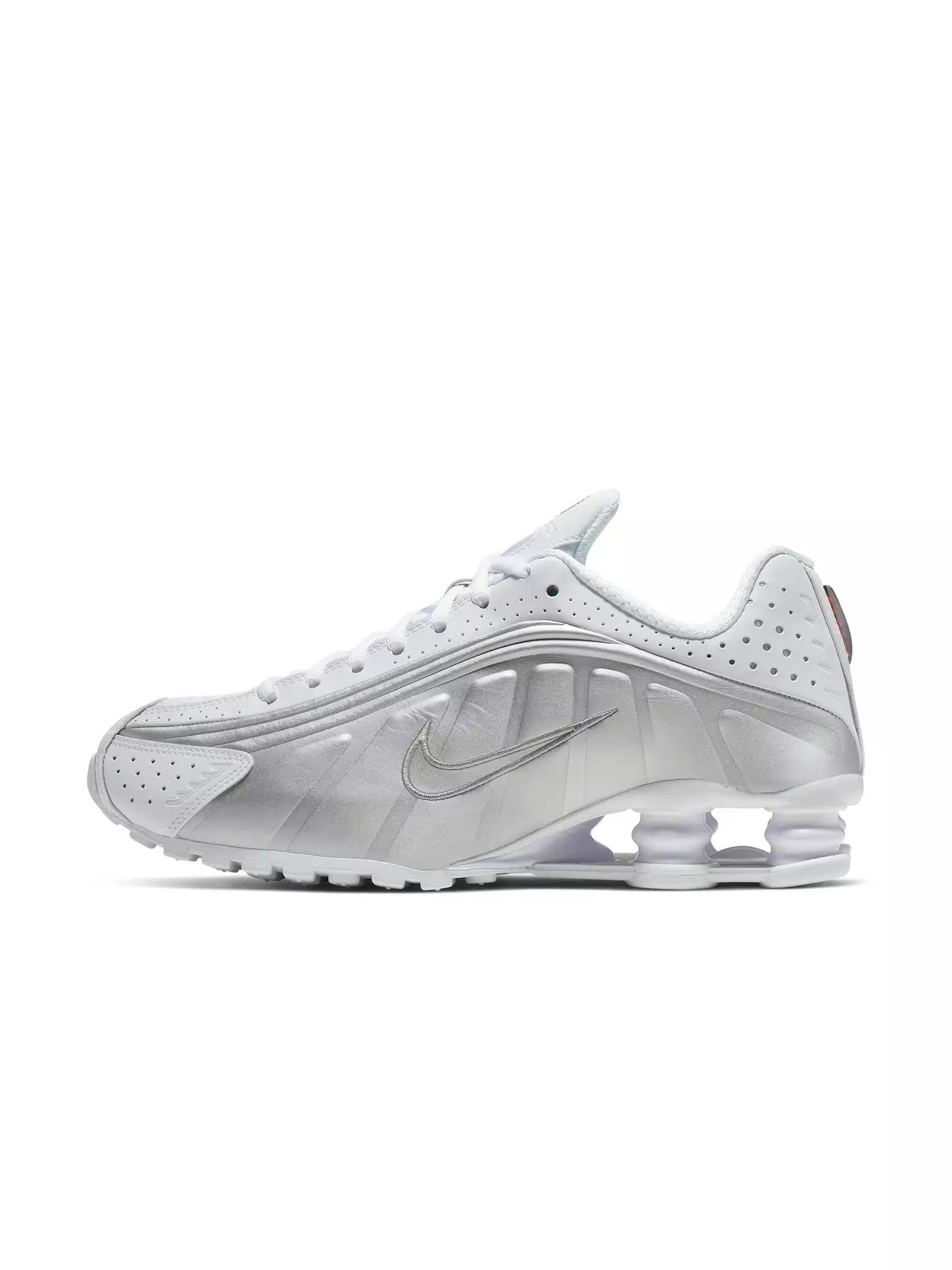 Shox R4 "White/Metallic Silver/Max Orange" Women's Shoe - 3