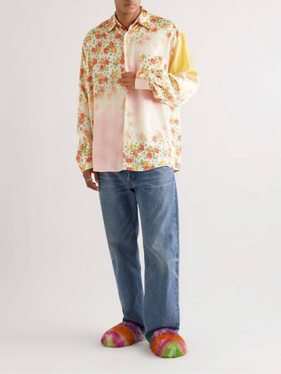 Marni Oversized Dégradé Floral-Print Satin Shirt outlook