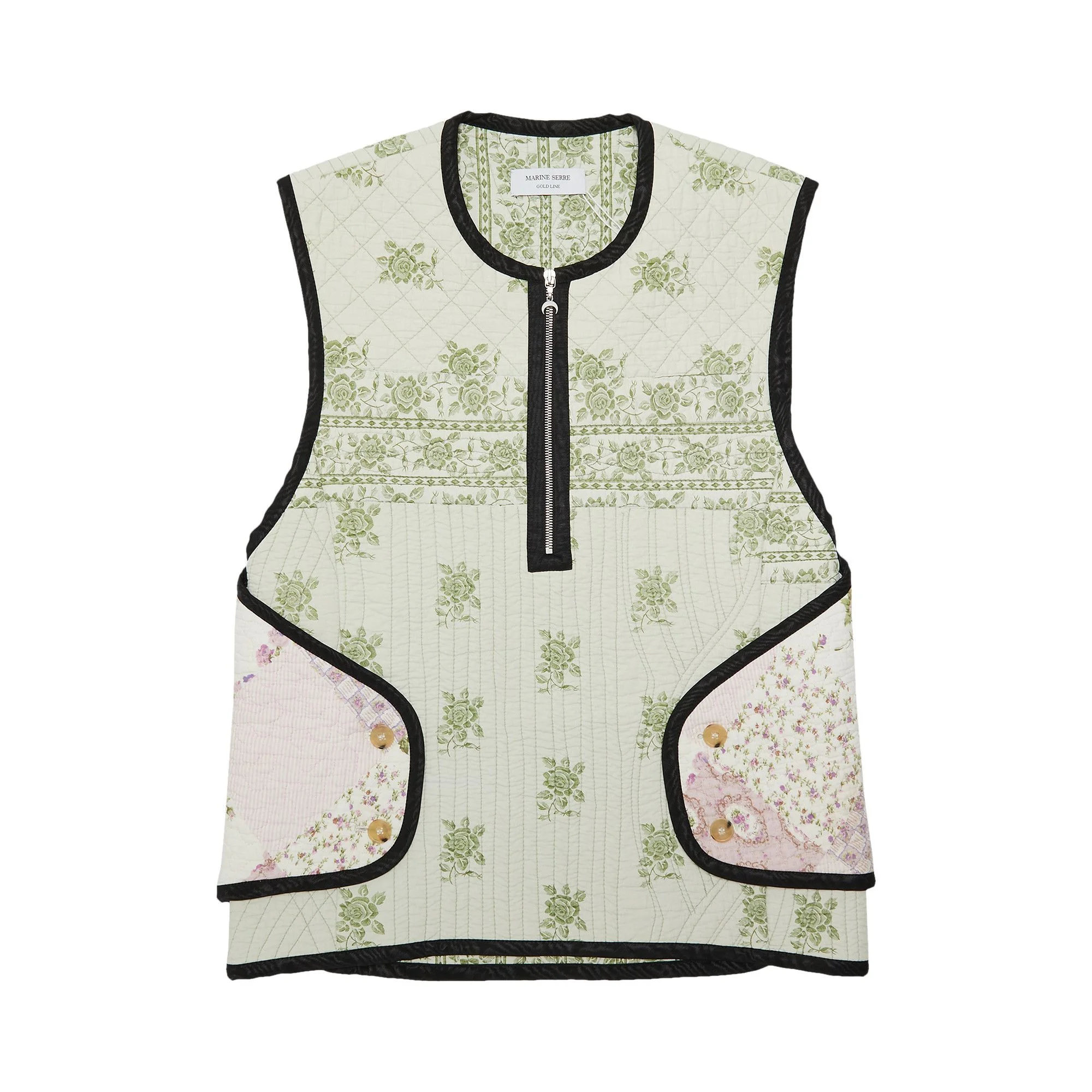 Marine Serre Boutis Armor Vest 'White/Green' - 1