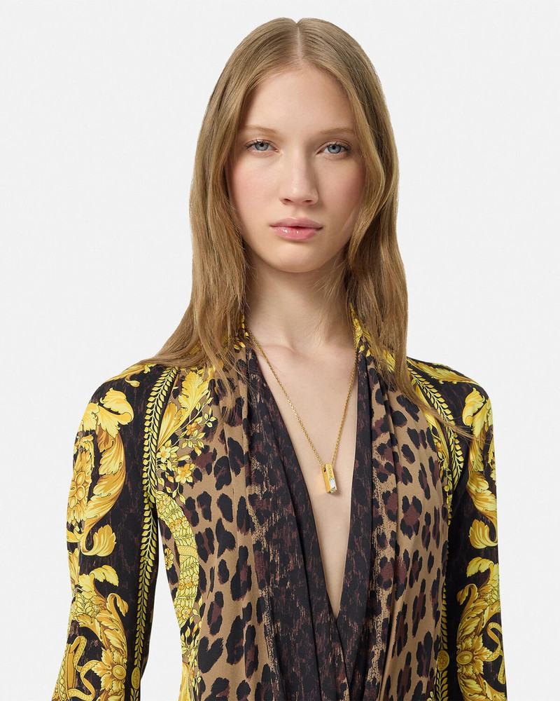 Wild Barocco Silk Draped Bodysuit 3