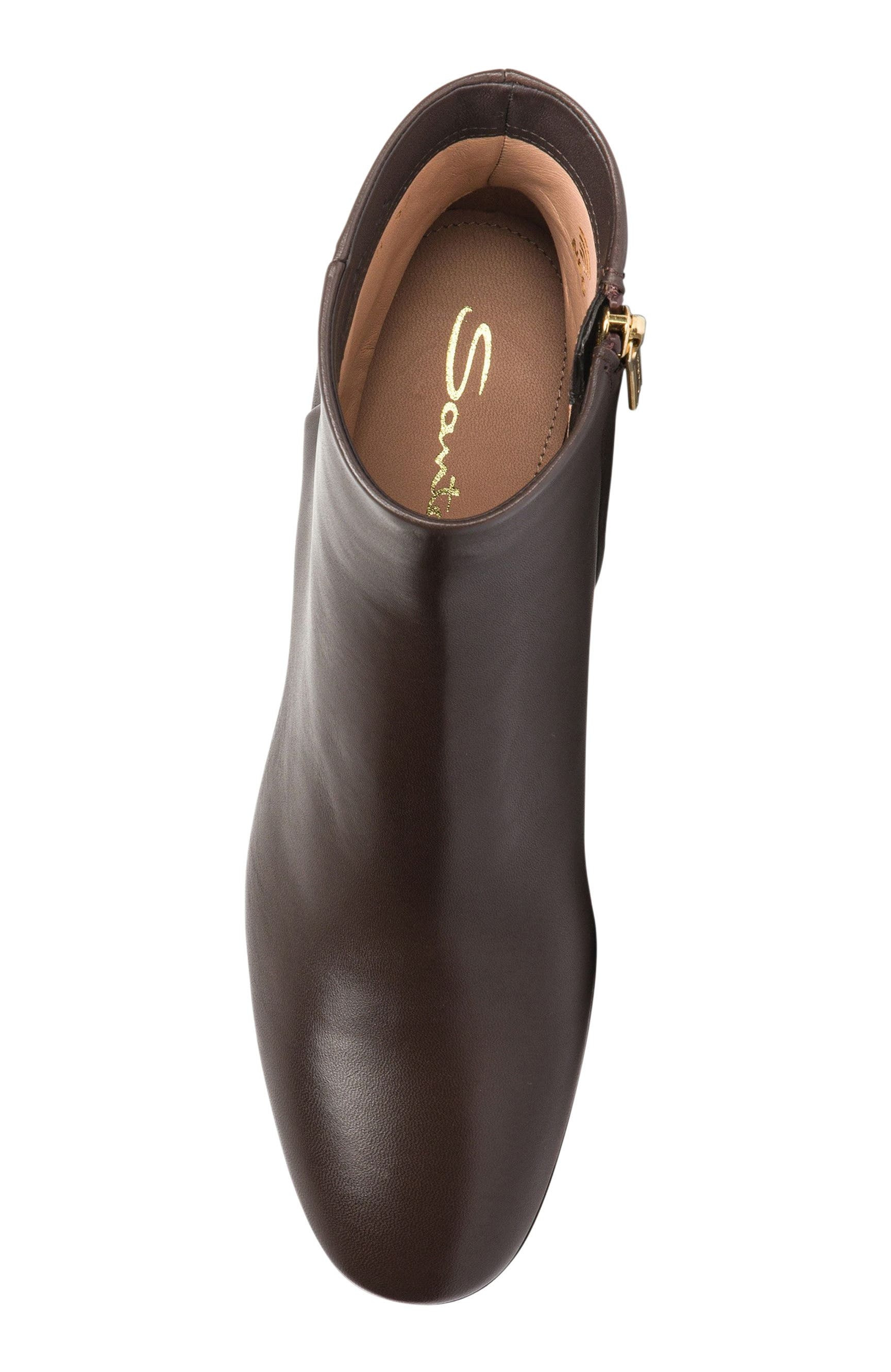 Santoni Leather mid-heel ankle boot in Brown at Nordstrom - 4