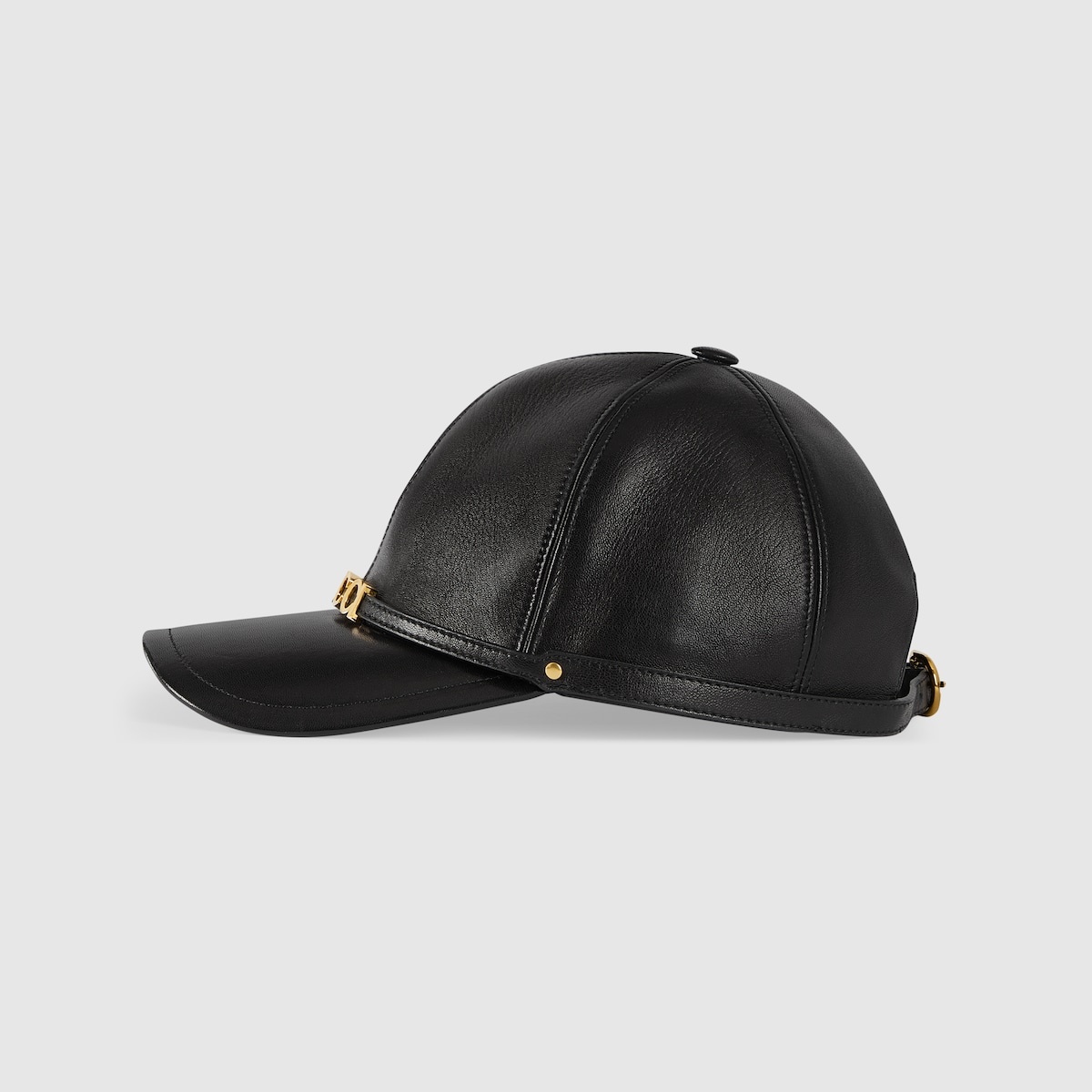 Leather baseball hat with Gucci detail - 2