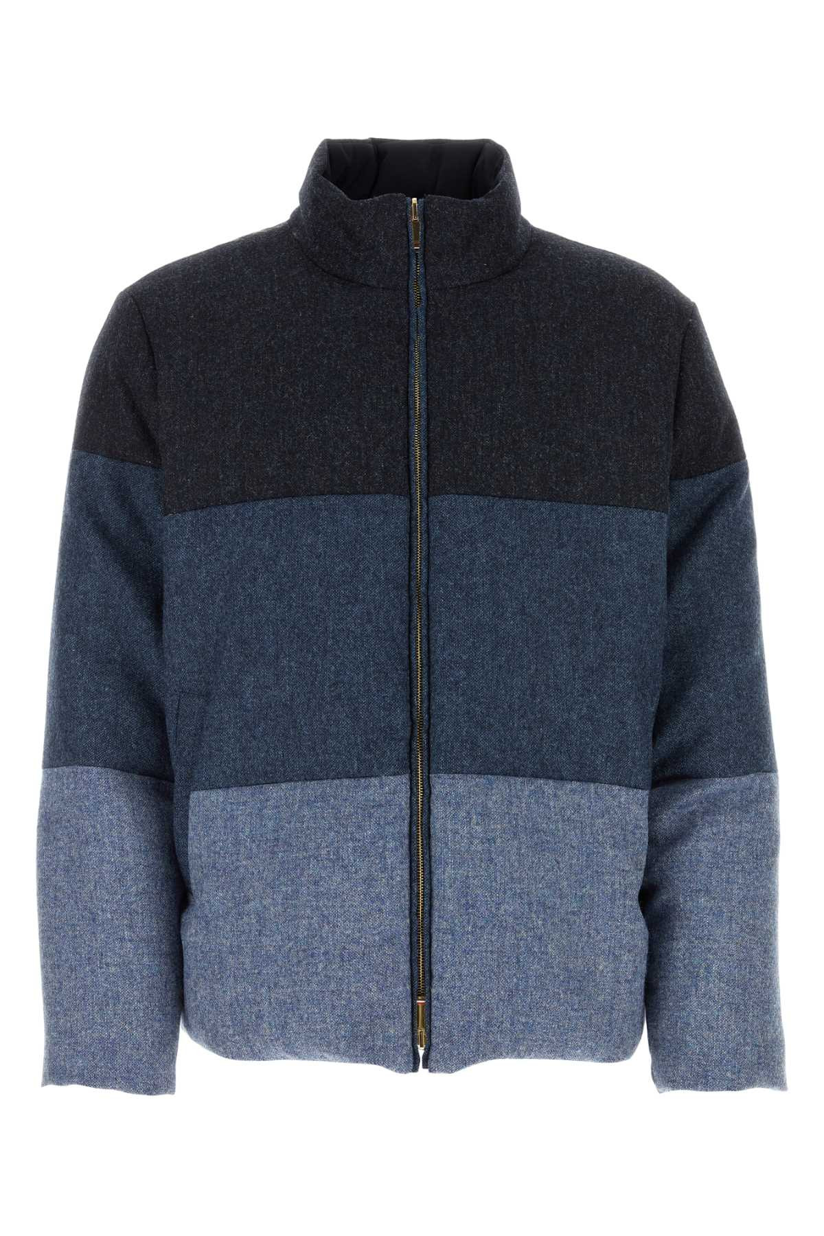 Thom Browne Men Multicolor Wool Reversible Down Jacket - 1