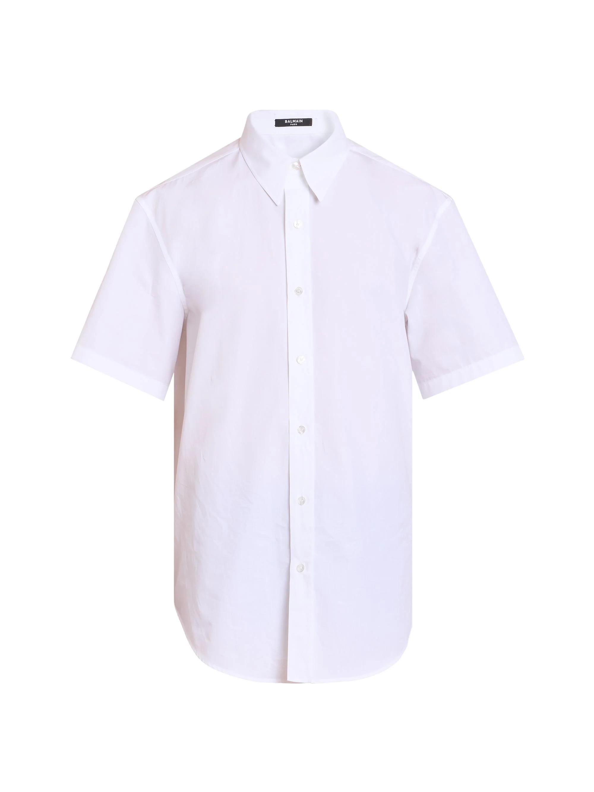 Men's Cotton Poplin Short-Sleeve Shirt - Blanc Optique - 1