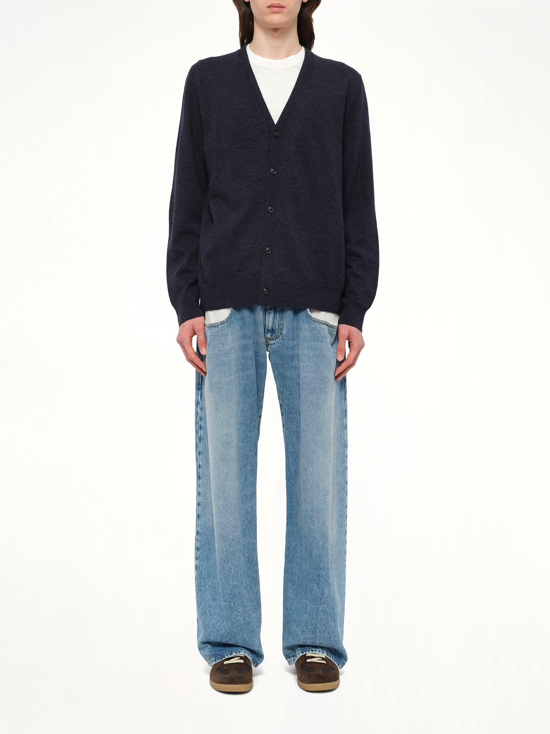 Gauge 12 Elbow Patch Cardigan in Navy - 7