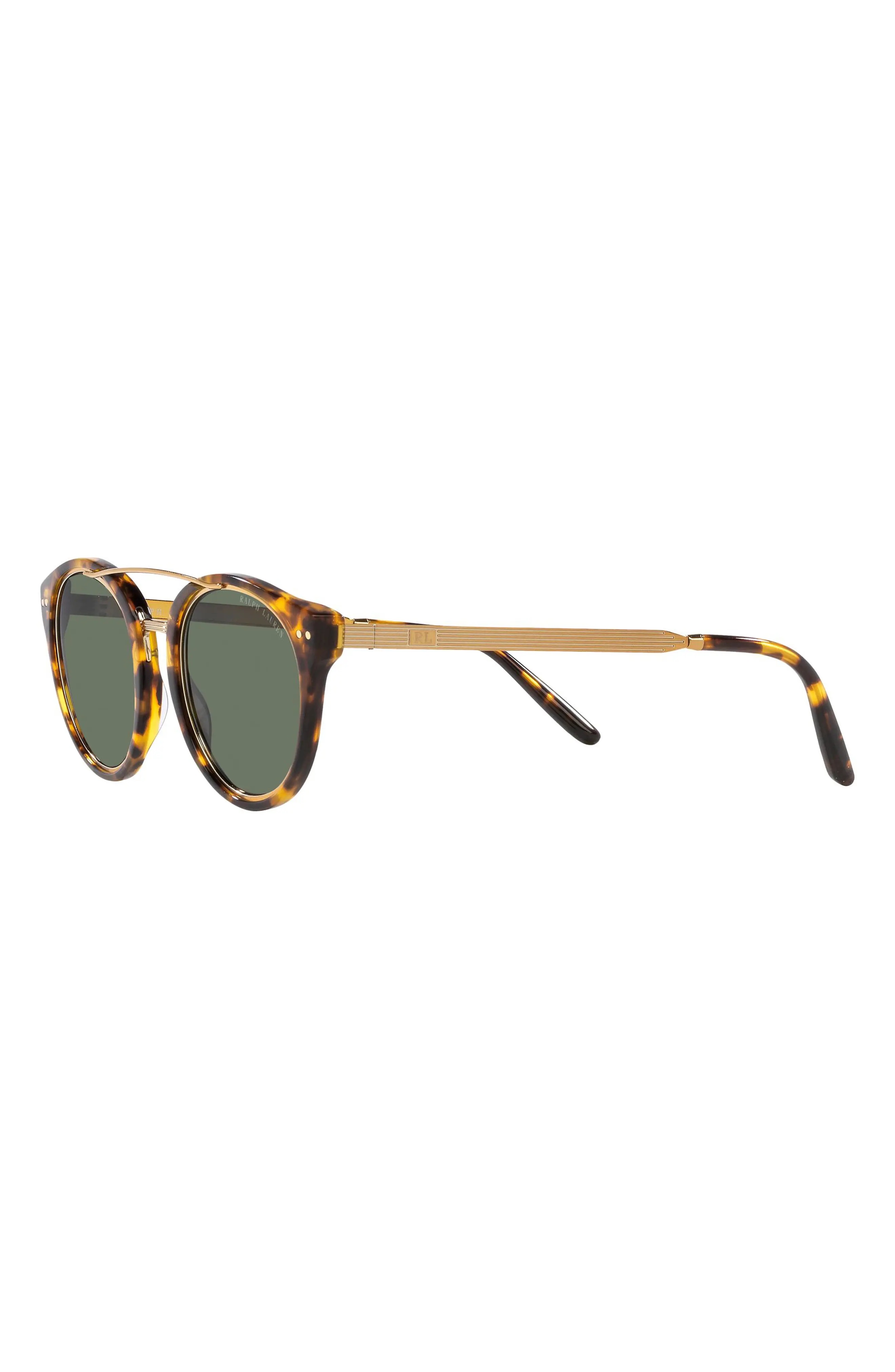 49mm Round Sunglasses in Havana/Green - 6