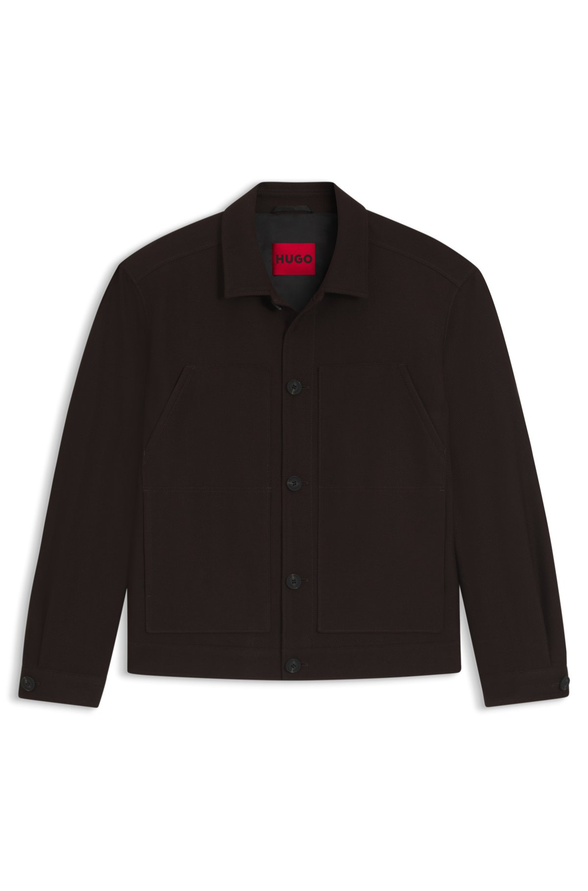 SLIM-FIT JACKET IN HERRINGBONE PERFORMANCE-STRETCH CLOTH - 1