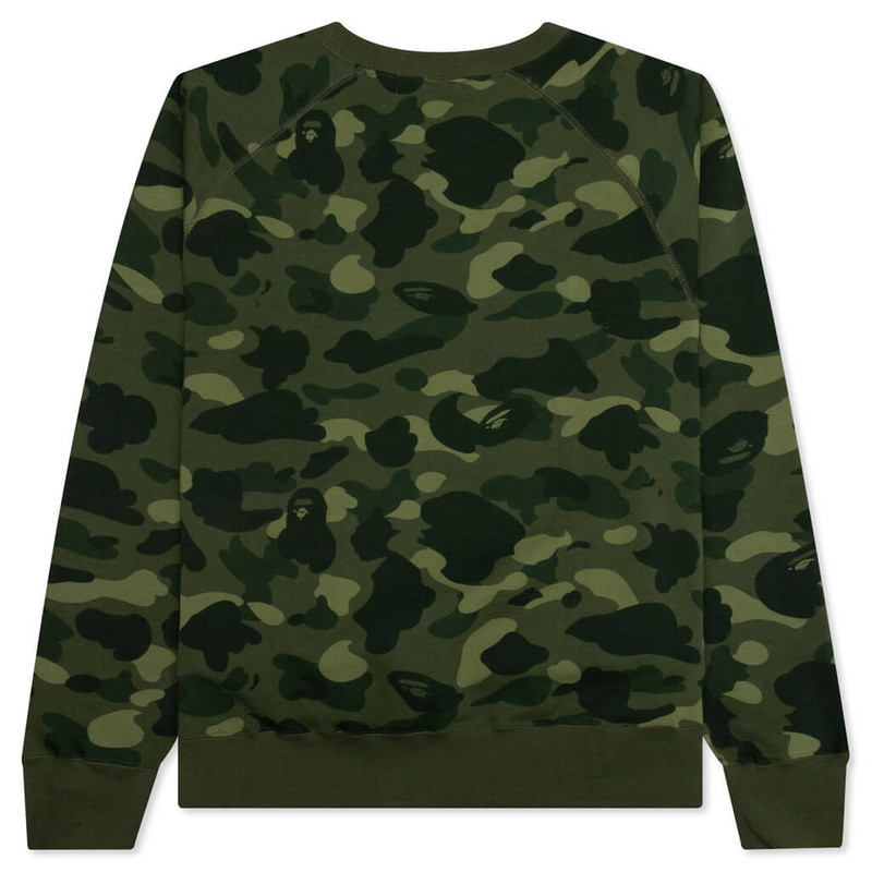 A BATHING APE® COLOR CAMO CRYSTAL STONE RELAXED FIT CREWNECK - GREEN outlook