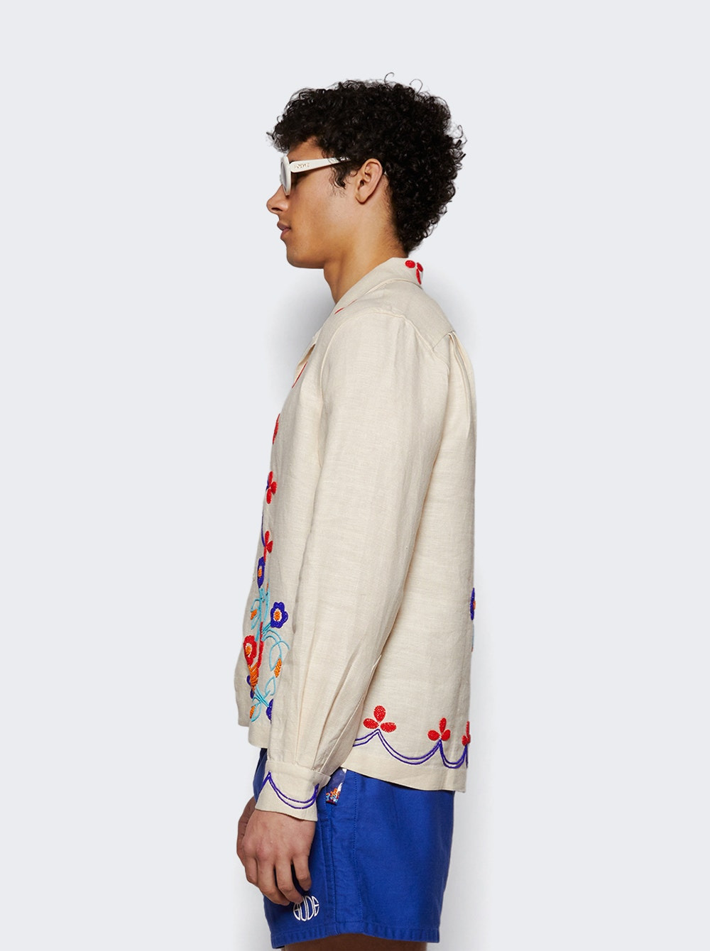 Beaded Garden Party Shirt Ecru - 3