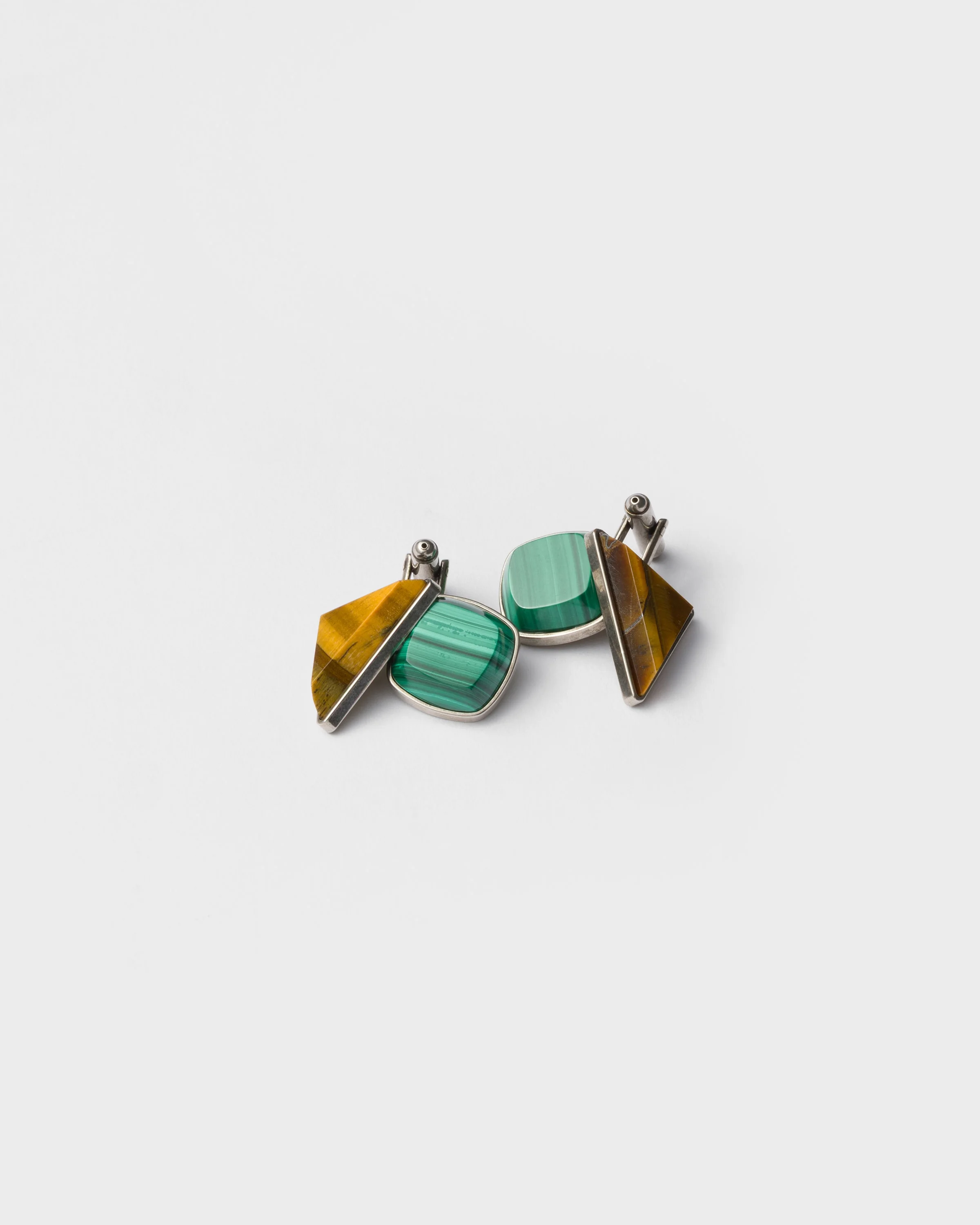Metal and semi-precious stone cufflinks - 1