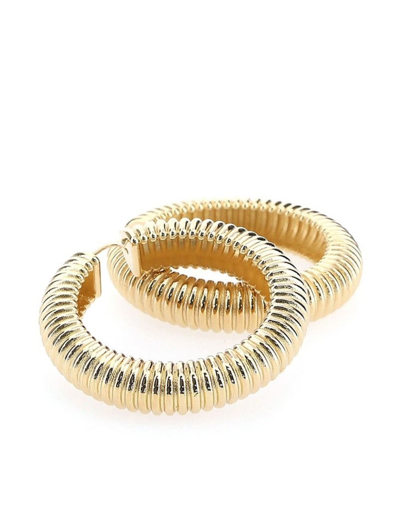 Amina Muaddi hoop brass earrings outlook