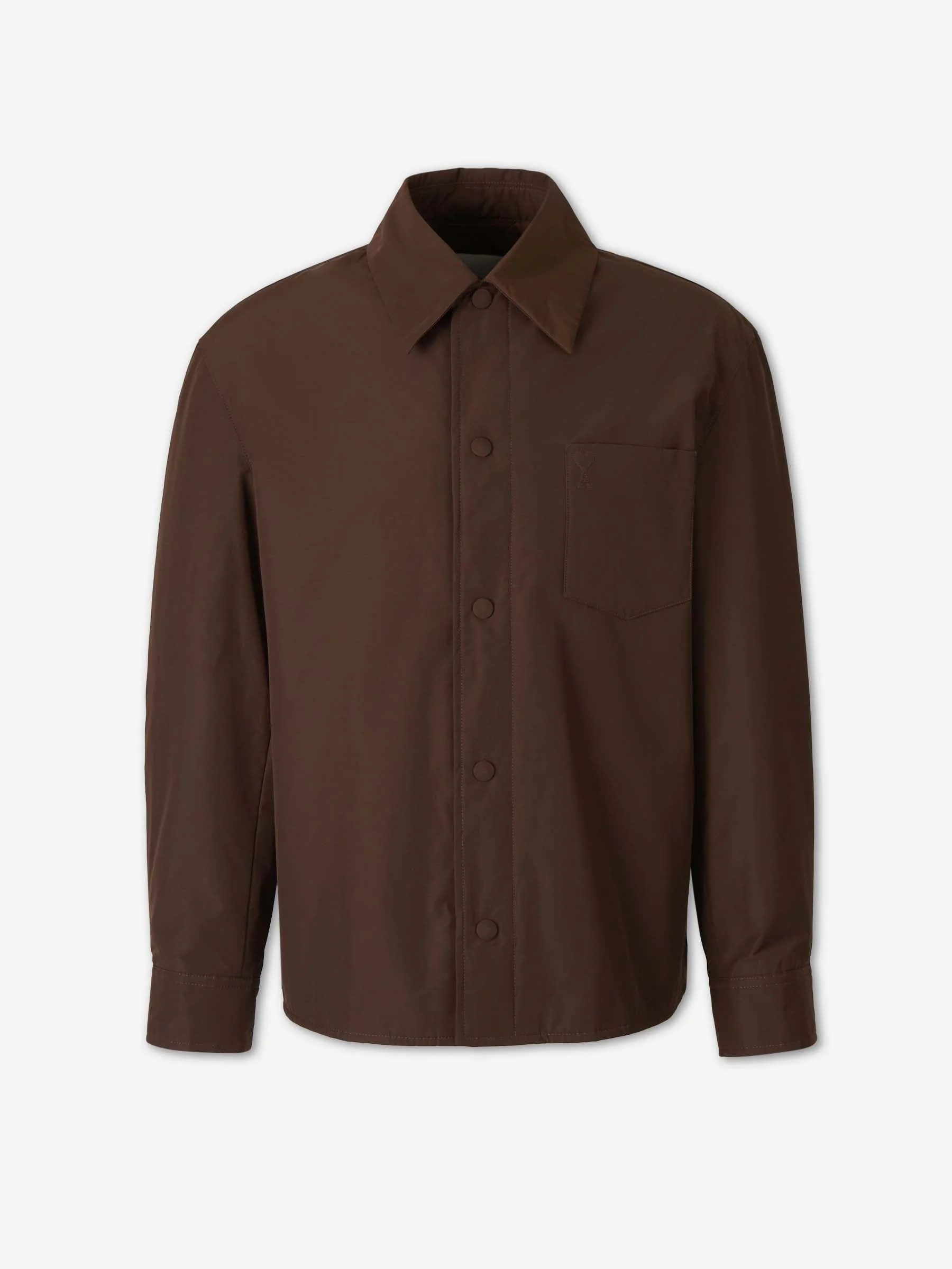 PLAIN POLYESTER COTTON OVERSHIRT - 1