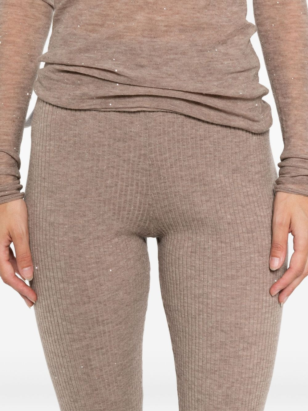 ribbed flared trousers - 5