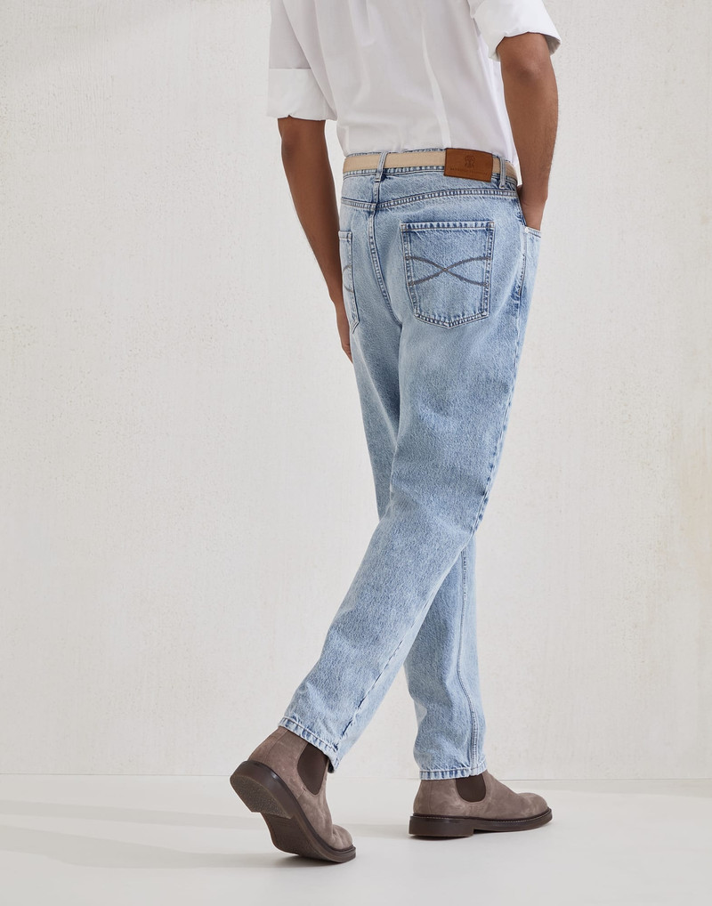 Brunello Cucinelli Denim iconic fit five-pocket trousers outlook